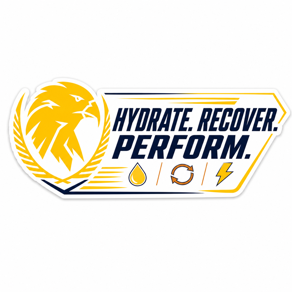 AQUAFORCE stickers, HYDRATE. RECOVER. PERFORM.